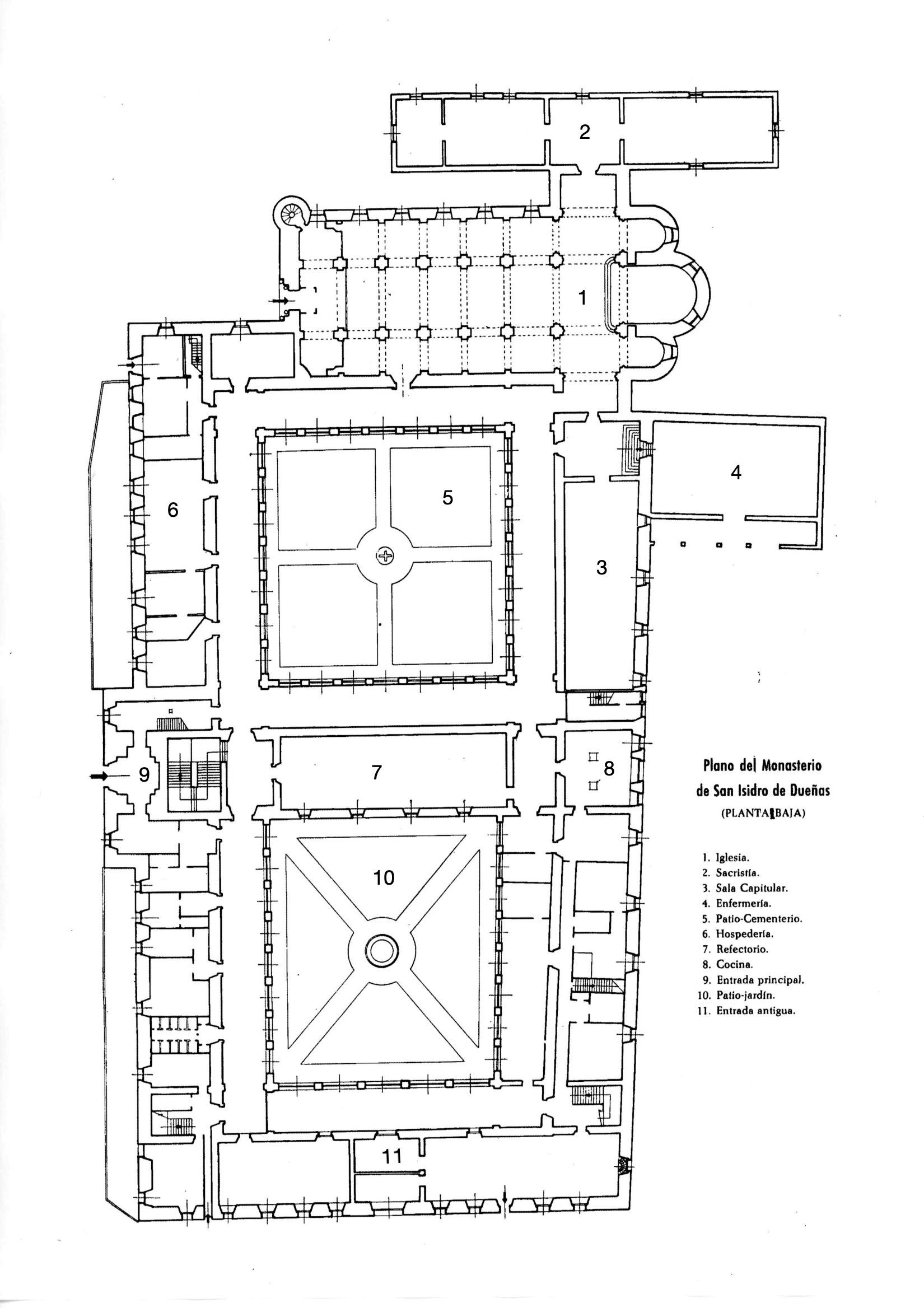 Plano del monasterio de San Isidro de Dueñas